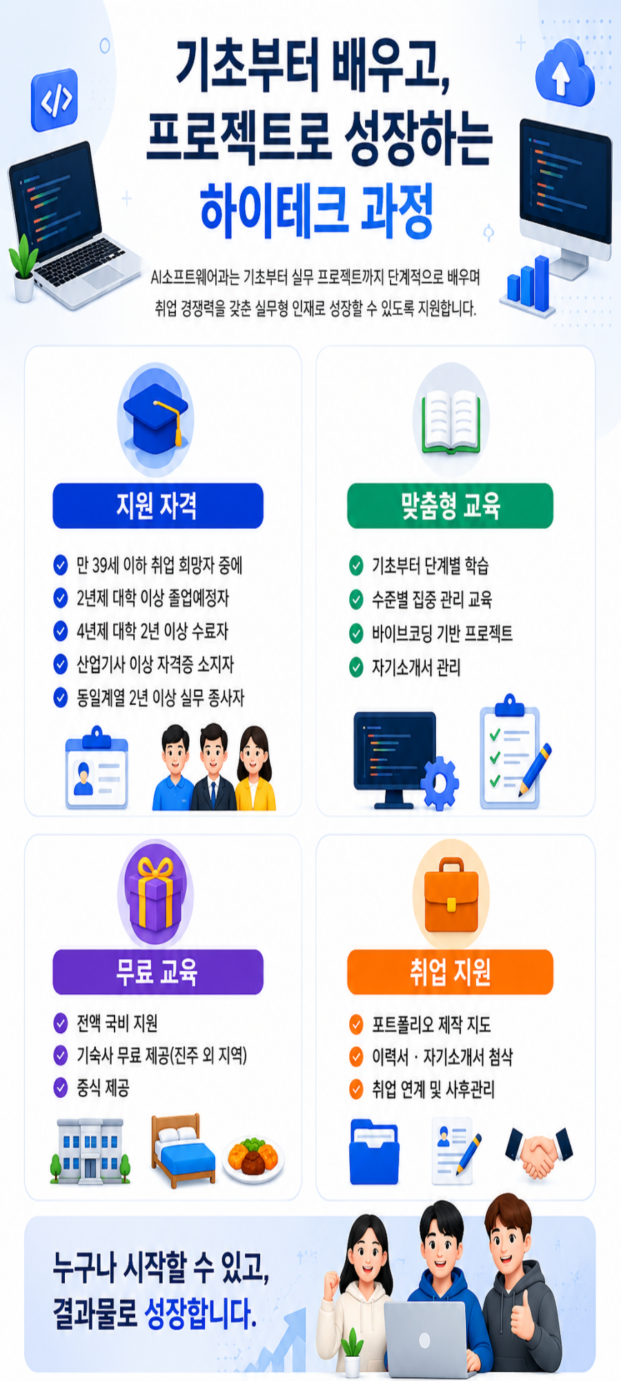 AI소프트웨어과 지원자격 맞춤형 교육 무료교육 취업지원 안내
